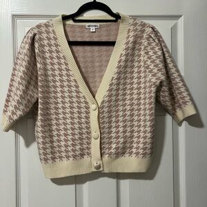 Houndstooth Short Sleeve Cardigan